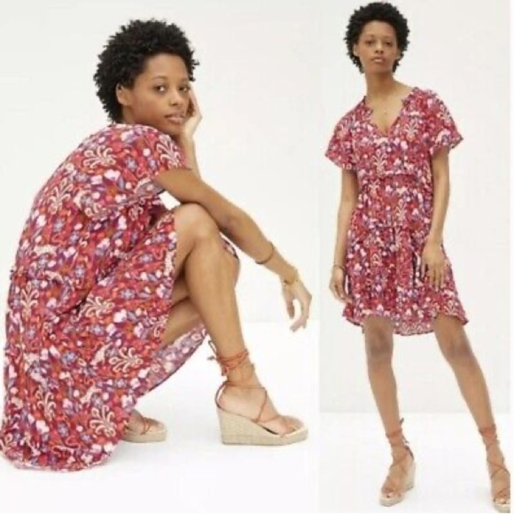 Anthropologie Robin Tiered Mini Dress